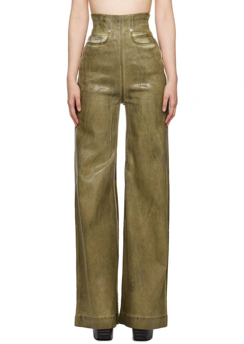 Rick Owens DRKSHDW Green Porterville Dirt Cooper Jeans