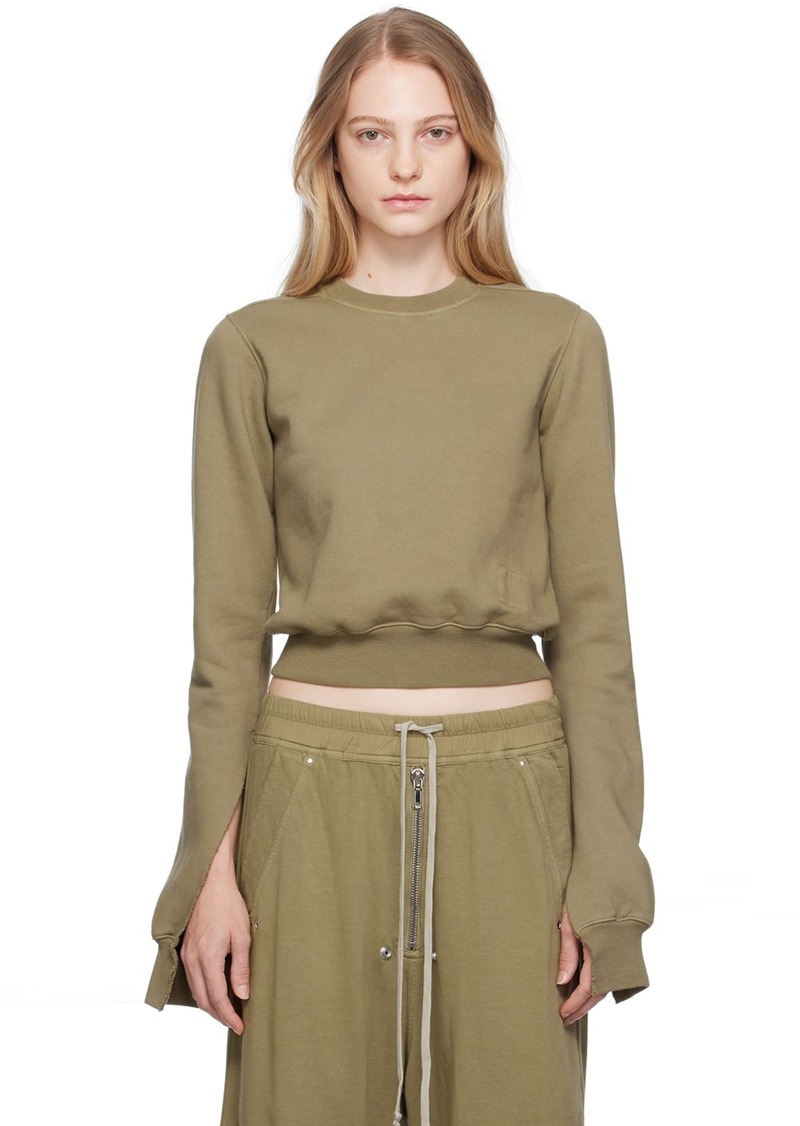 Rick Owens DRKSHDW Green Raw Edge Sweatshirt