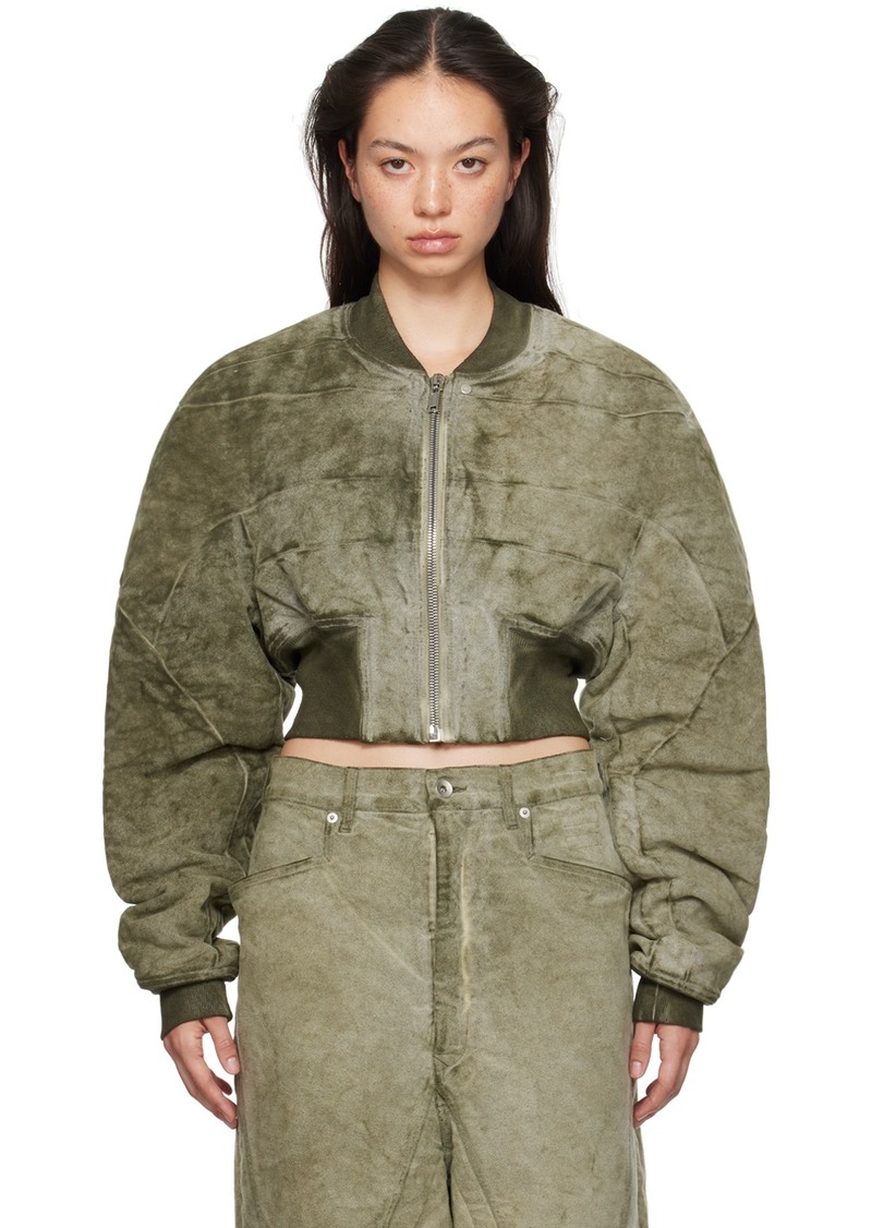 Rick Owens DRKSHDW Khaki Porterville Collage Bomber Jacket