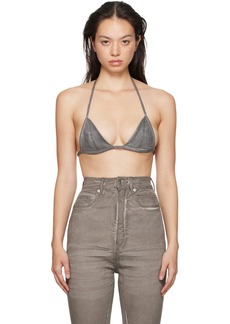 Rick Owens DRKSHDW Off-White Porterville Foil Stretch Denim Bra