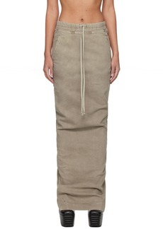 Rick Owens DRKSHDW Off-White Pull On Pillar Denim Maxi Skirt