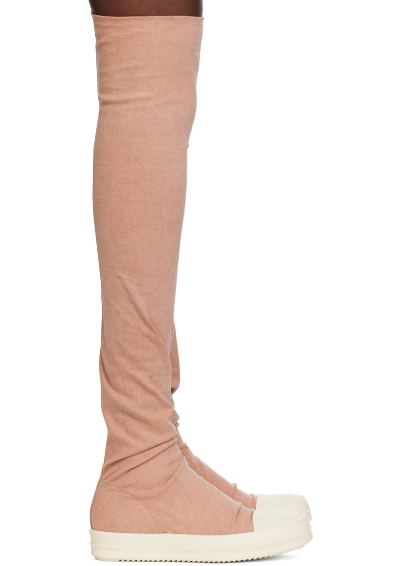 Rick Owens DRKSHDW Pink High Sock Sneaks Boots