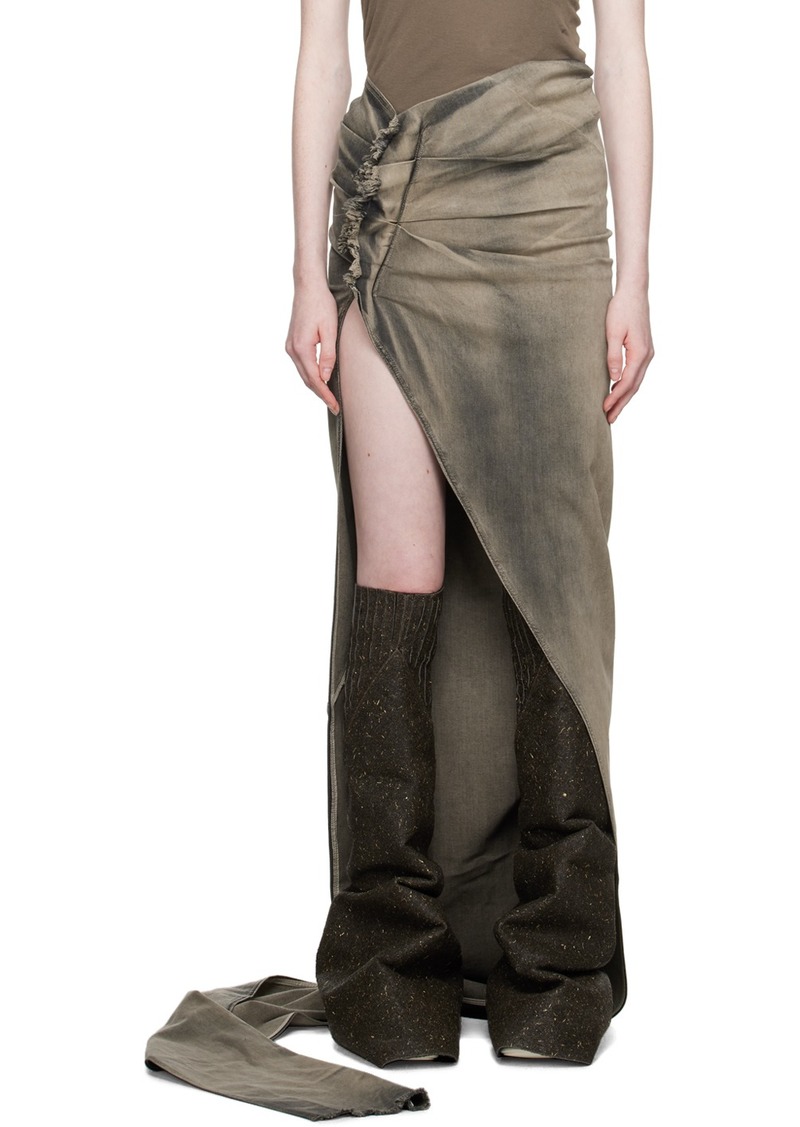 Rick Owens DRKSHDW Taupe Edfu Maxi Skirt