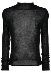 RICK OWENS fine-knit panelled wool jumper