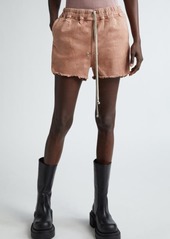 Rick Owens Gabe Boxer Raw Hem Denim Drawstring Shorts