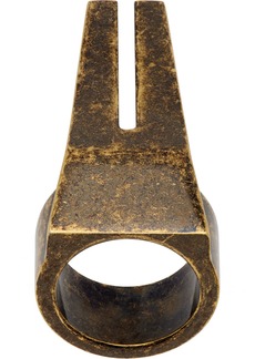 Rick Owens Gold Open Trunk Ring