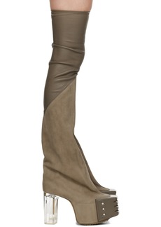 Rick Owens Gray Flared Platform Boots