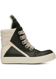 Rick Owens Green & Off-White Porterville Jumbolaced Geobasket Sneakers