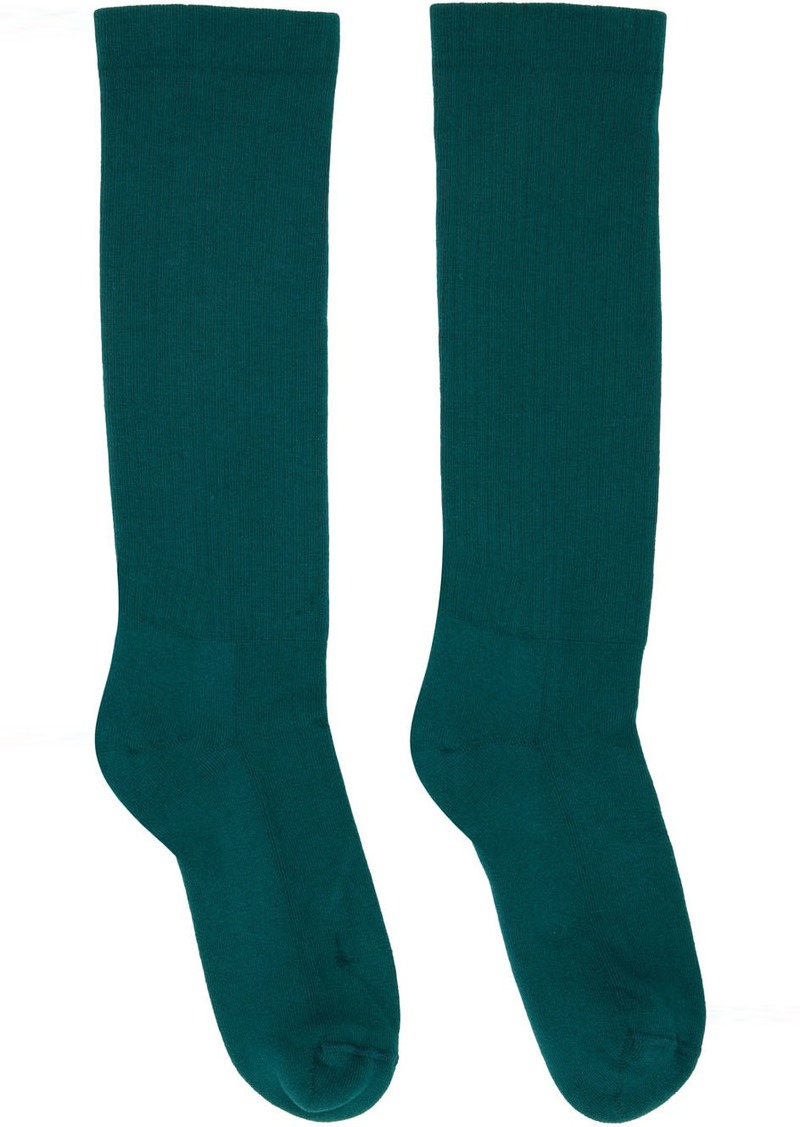 Rick Owens Green Mid-Calf Socks