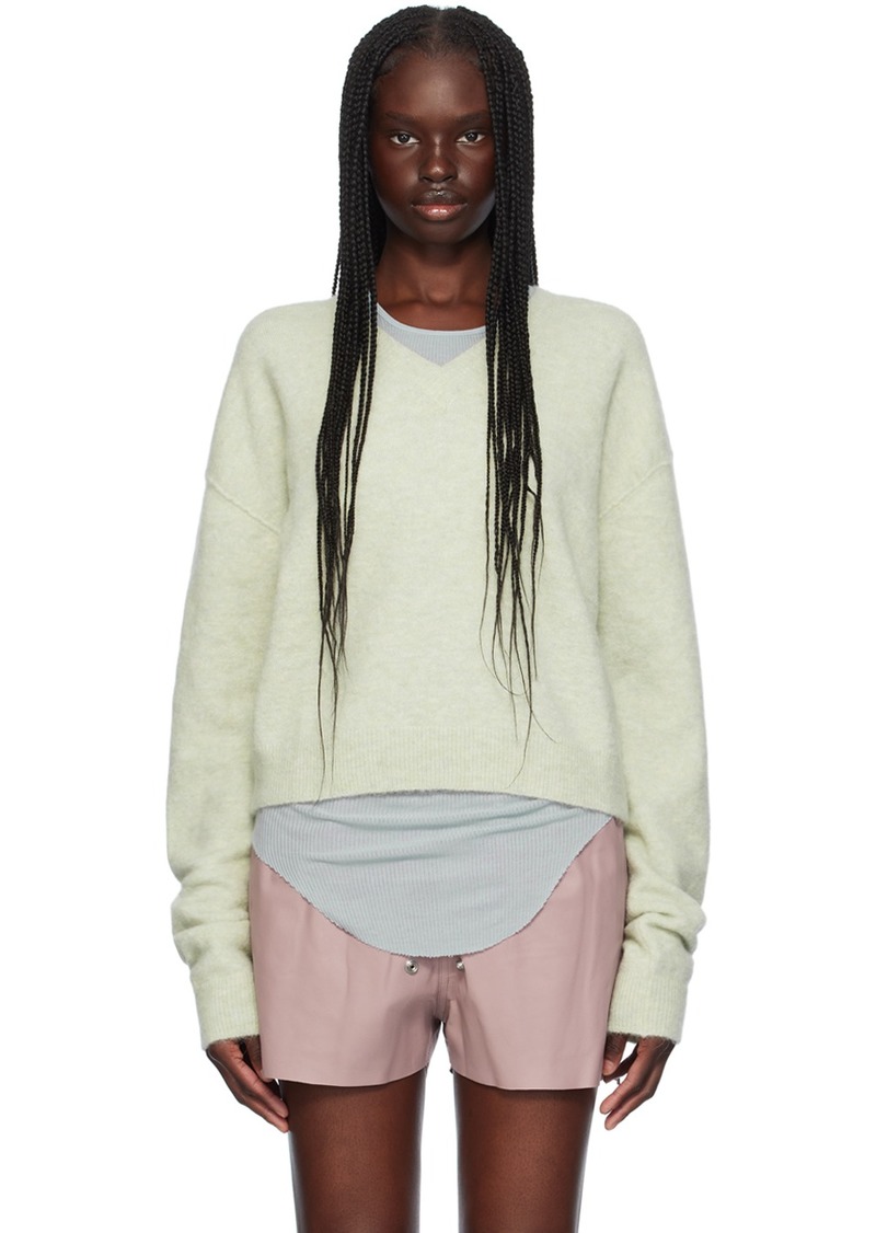 Rick Owens Green Porterville Tommy V-Neck Sweater