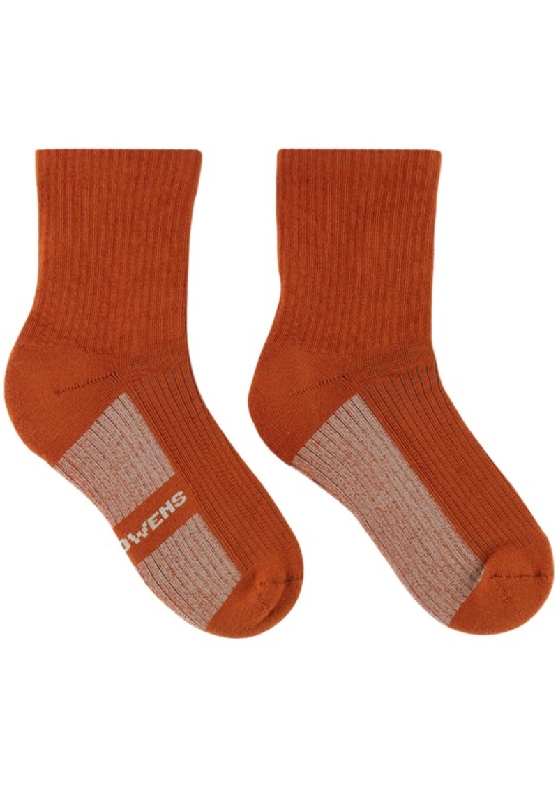 Rick Owens Kids Orange Jacquard Socks