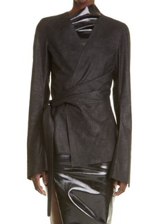 Rick Owens Leather Wrap Jacket in Black at Nordstrom