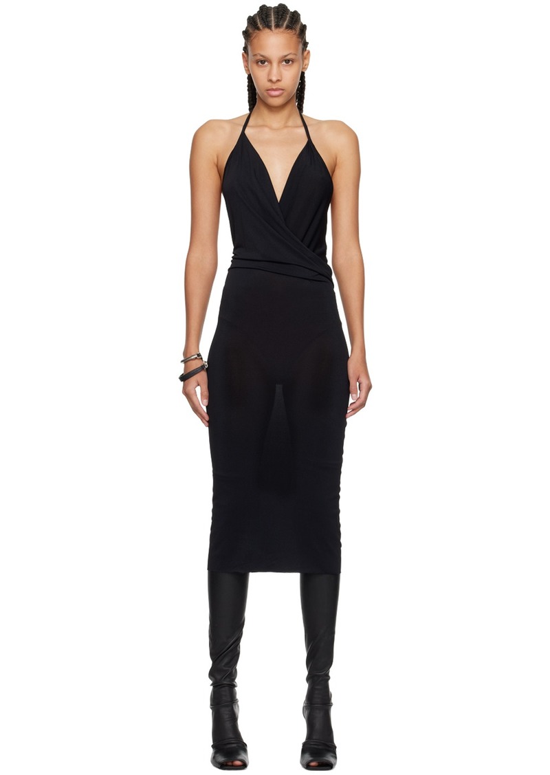 Rick Owens Lilies Black Rose Midi Dress