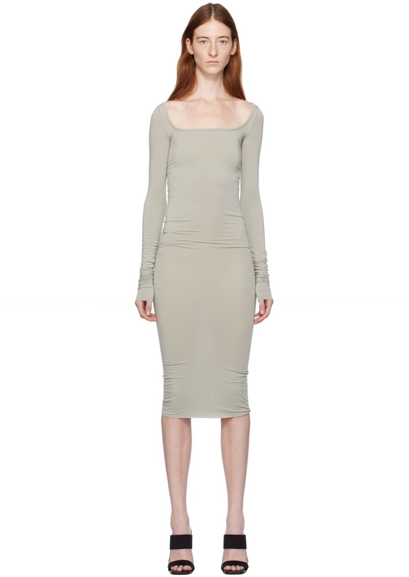 Rick Owens Lilies Off-White Slip Midi Dress