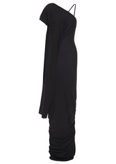 Rick Owens Lilies Woman Asymmetric Draped Jersey Maxi Dress Black
