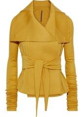 Rick Owens Lilies Woman Belted Quilted Jersey Jacket Mustard