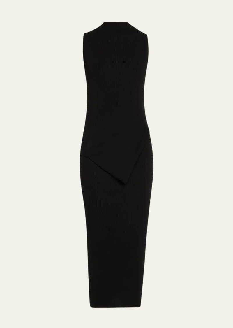 Rick Owens Long Ribbed Mockneck Body-Con Dress