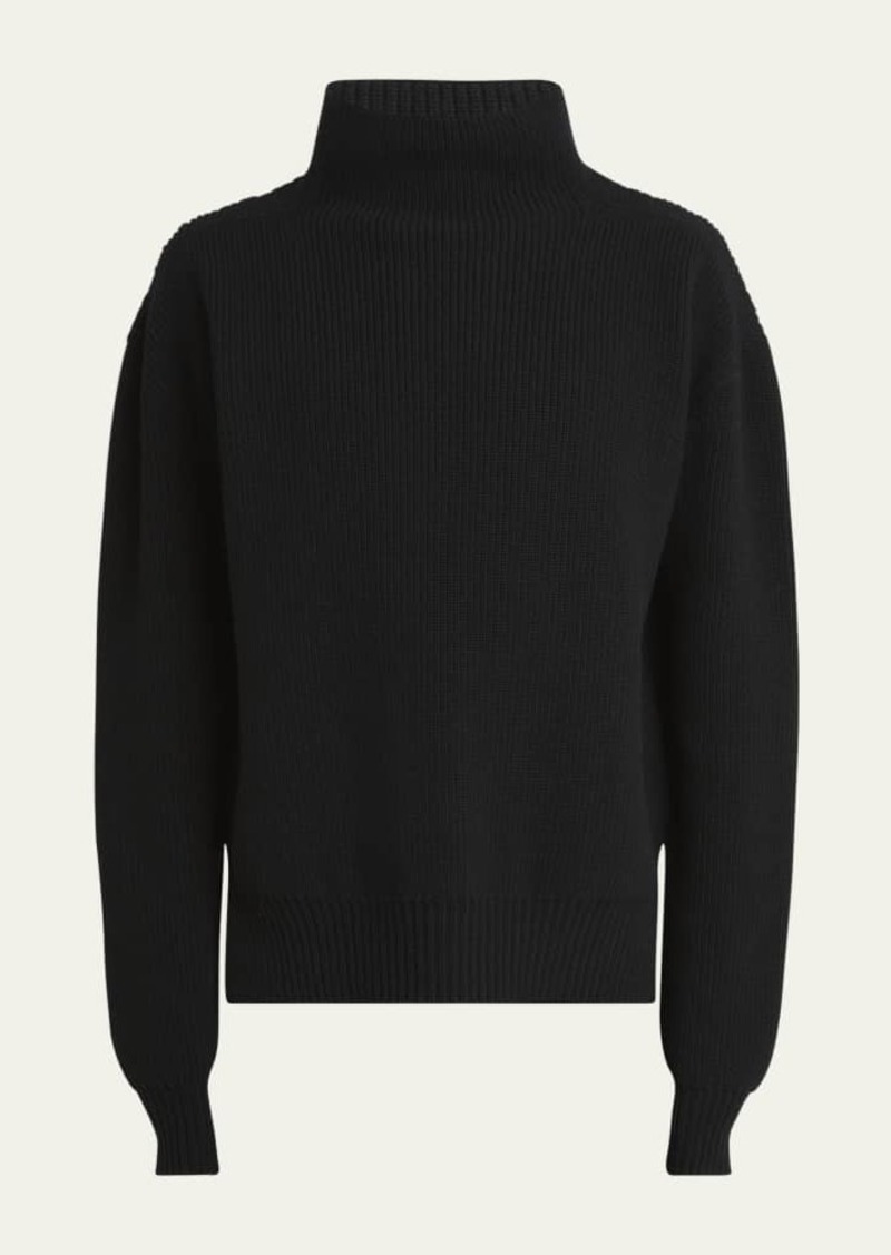 Rick Owens Men's Funnel-Neck Heavy Wool Sweater