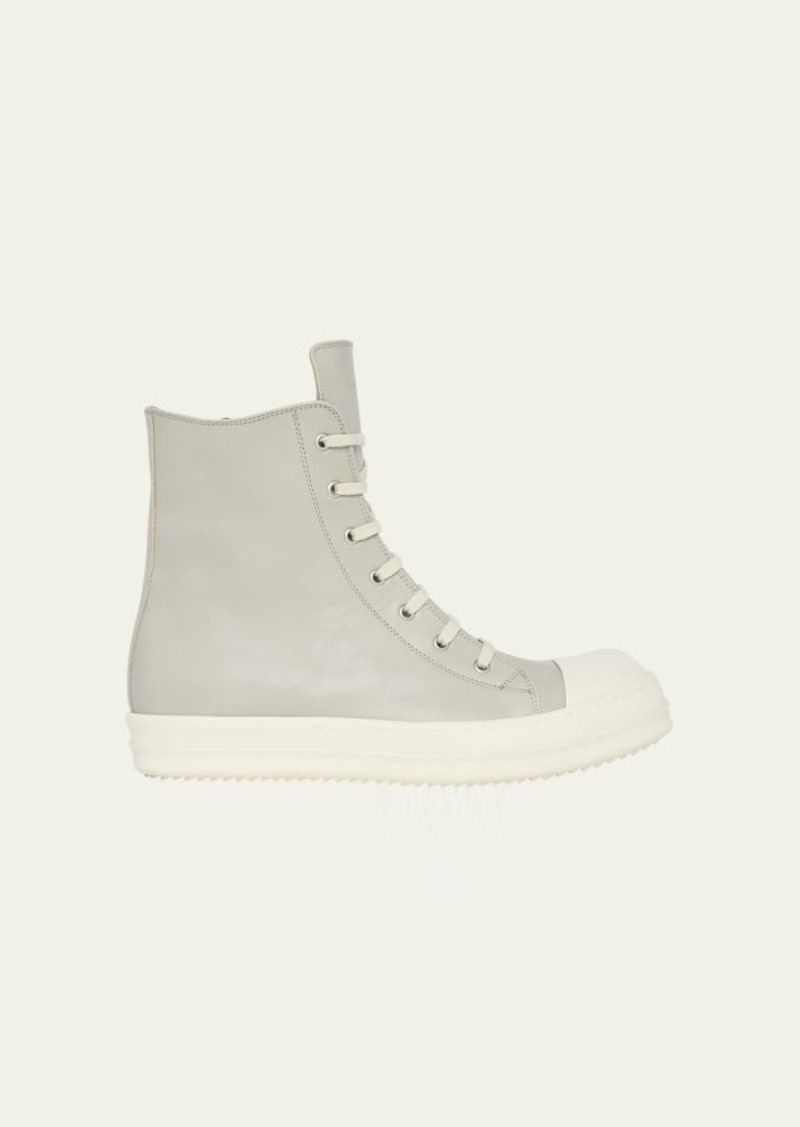 Rick Owens Men's Leather High-Top Sneakers