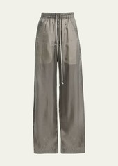 Rick Owens Mid-Rise Wide-Leg Sheer Pull-On Cargo Sweatpants