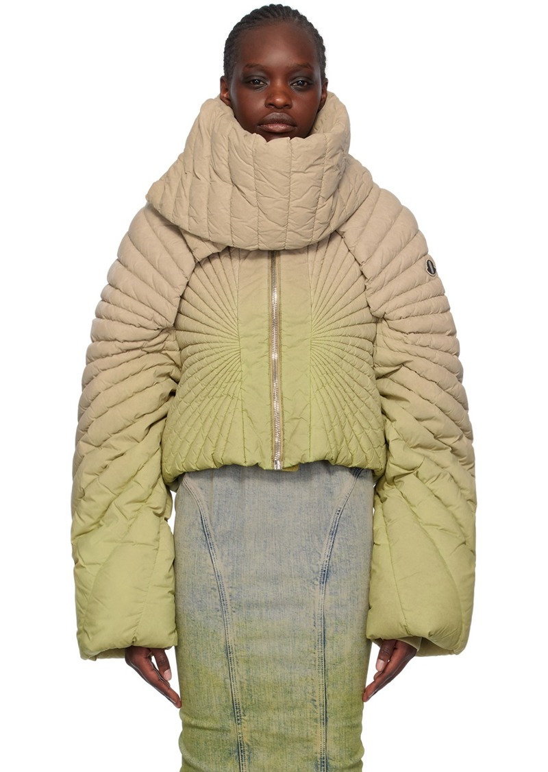 Rick Owens Moncler + Rick Owens Taupe & Green Radiance Down Jacket