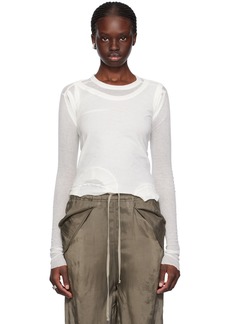 Rick Owens Off-White Cropped Banana Long Sleeve T-Shirt