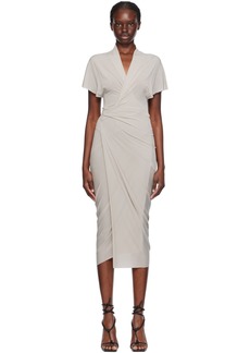 Rick Owens Off-White Wrap Midi Dress