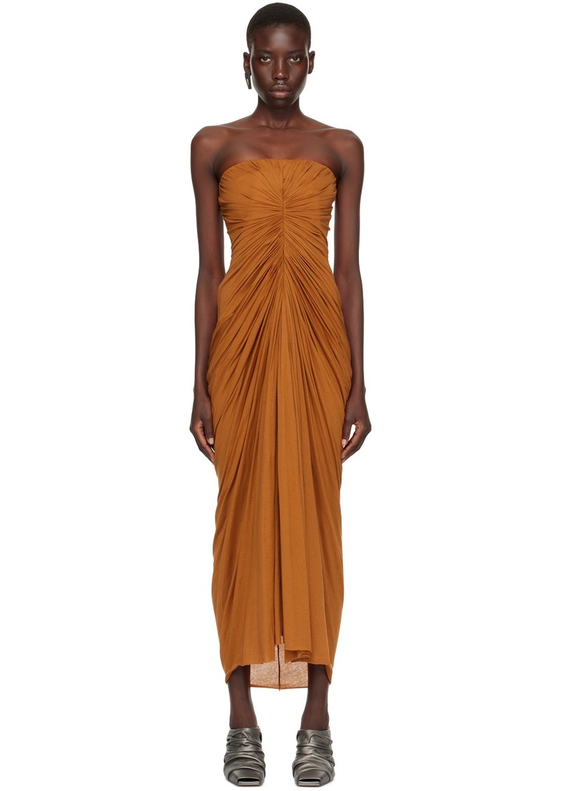 Rick Owens Orange Radiance Bustier Midi Dress