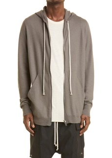 Rick Owens Oversize Cashmere Zip Hoodie in Dust at Nordstrom