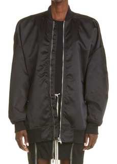 Rick Owens Peter Oversize Water Repellent Recycled Nylon Flight Jacket in Black at Nordstrom
