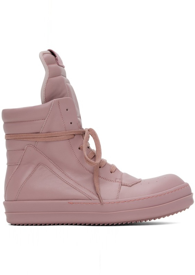 Rick Owens Pink Geobasket Sneakers