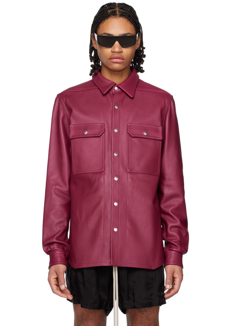 Rick Owens Pink Outershirt Leather Jacket