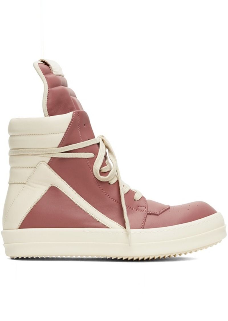 Rick Owens Pink Porterville Geobasket Sneakers