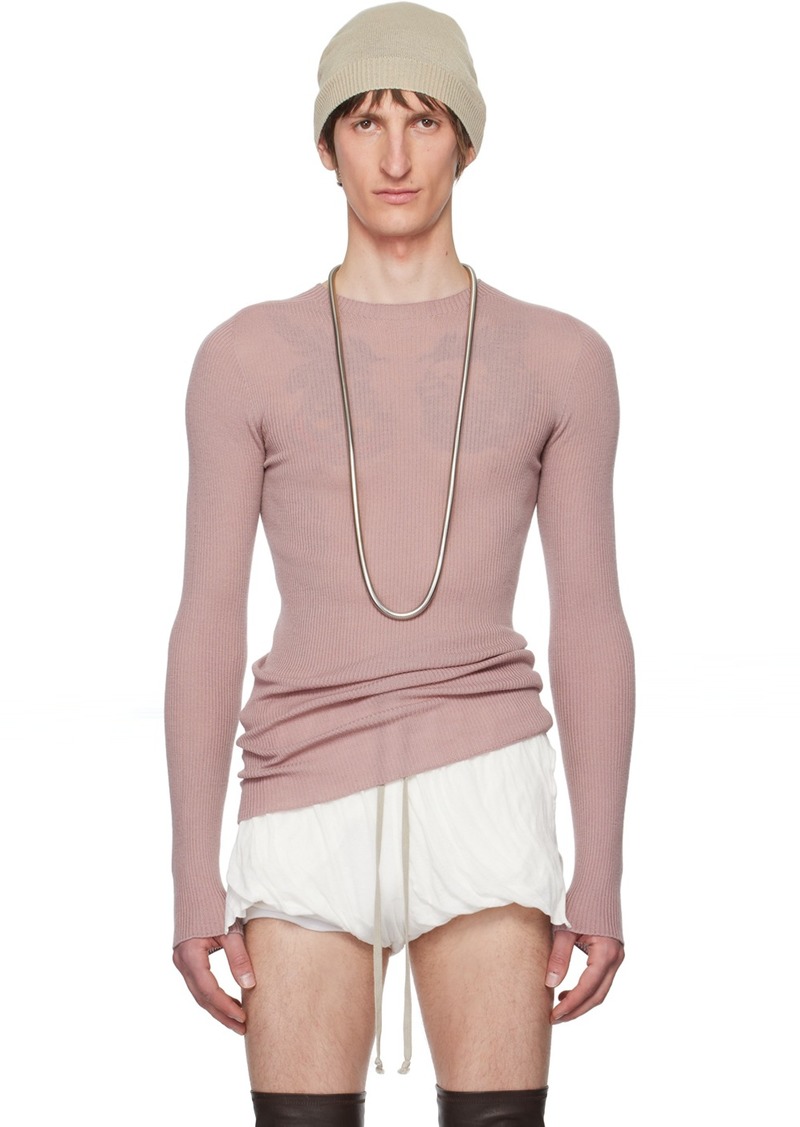 Rick Owens Pink Ribbed Sweater