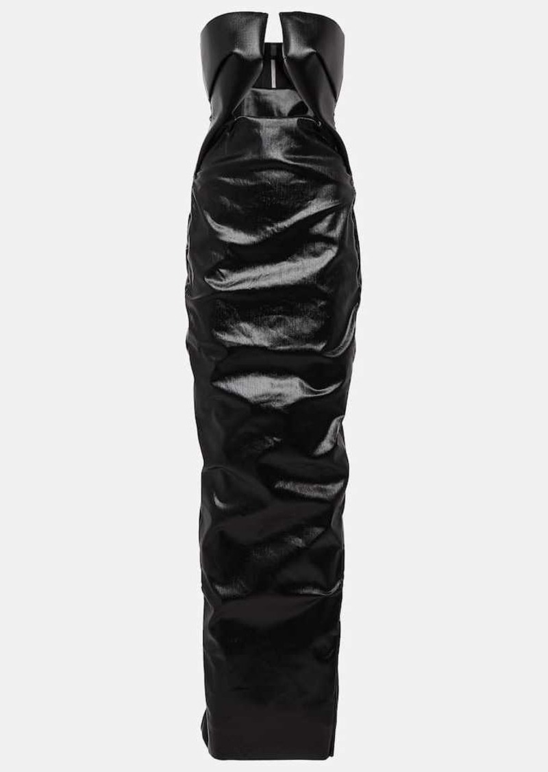 Rick Owens Prong cutout coated denim gown