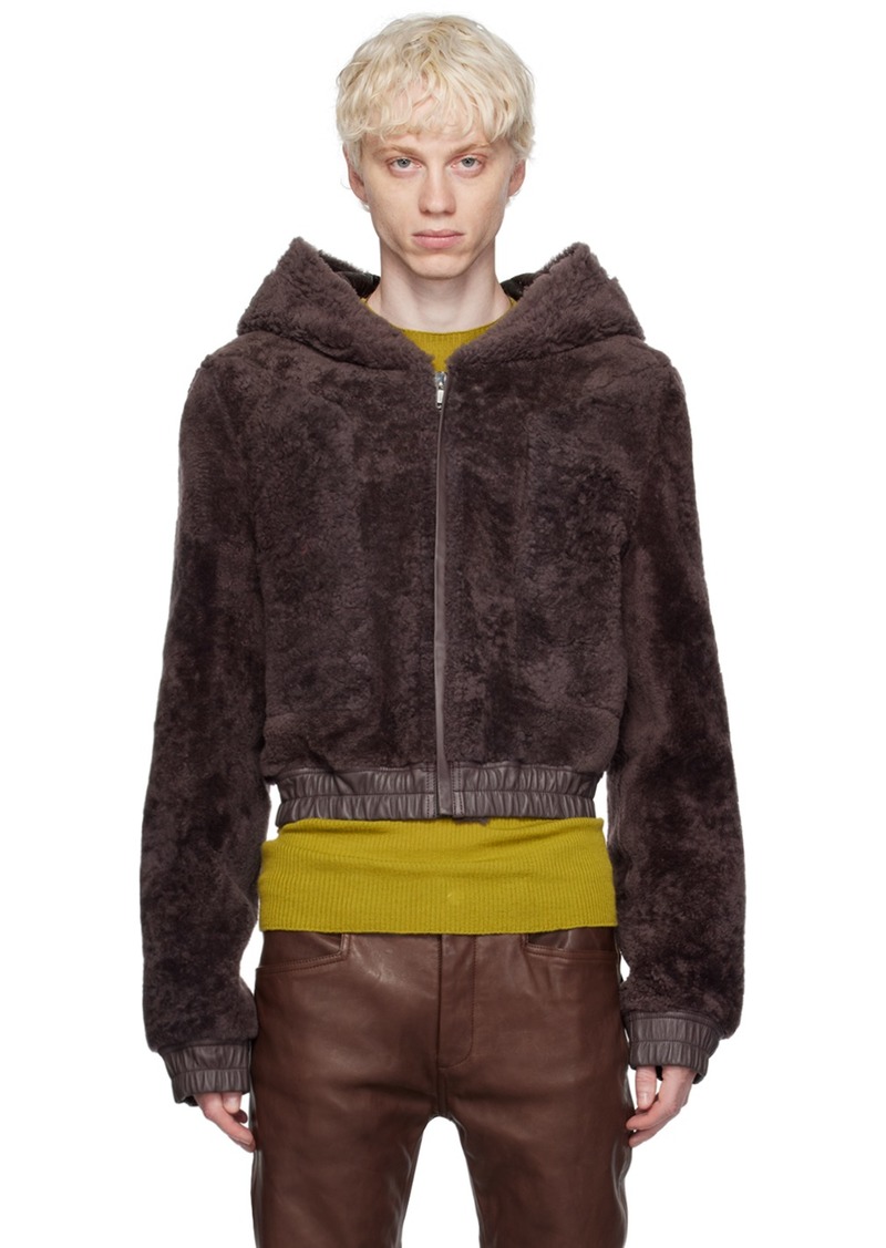 Rick Owens Purple Edfu Shearling Jacket