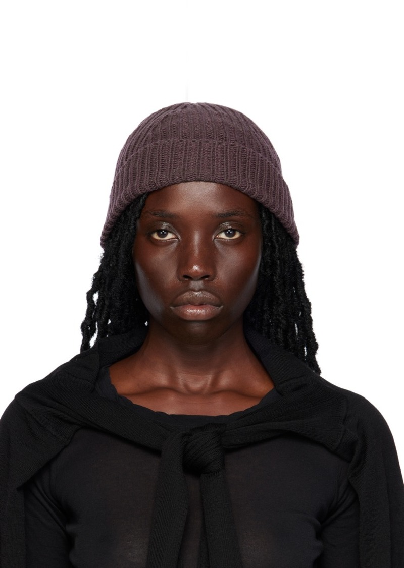Rick Owens Purple Recycled Cashmere Beanie