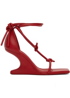 Rick Owens Red Cantilever 8 T Straps Heeled Sandals