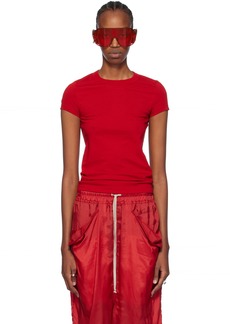 Rick Owens Red Cropped Level T-Shirt