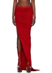 Rick Owens Red Edfu Maxi Skirt