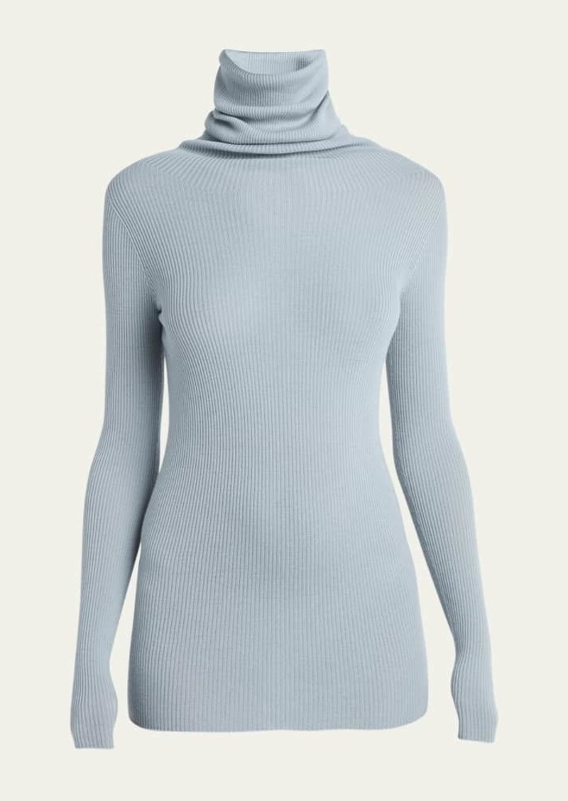 Rick Owens Ribbed Wool Turtleneck Sweater