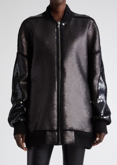 Rick Owens Sequin Oversize Wool Bomber Jacket