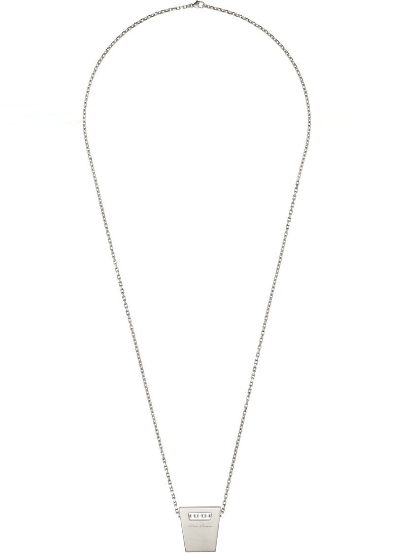 Rick Owens Silver Dogtag Necklace