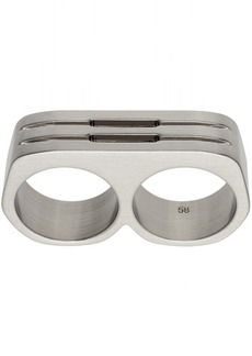 Rick Owens Silver Double Grill Ring