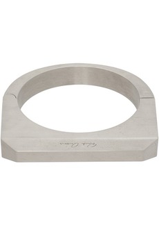 Rick Owens Silver Porterville Beveled Bangle Bracelet