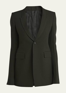 Rick Owens Single-Breasted Wool and Cotton Blazer