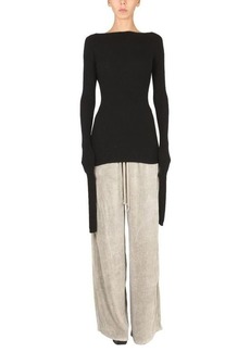 RICK OWENS SWEATER WITH OVERSIZED SLEEVES AND CUT-OUT