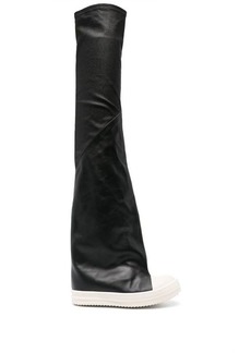 RICK OWENS Thigh-high leather sneaker boots