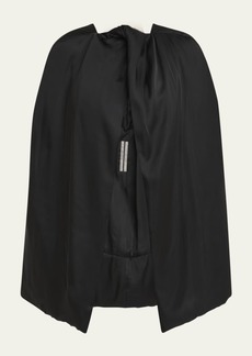 Rick Owens Twist Front Satin Cape