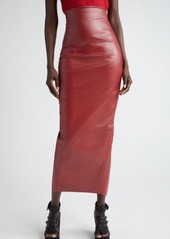 Rick Owens Waxed Denim Pencil Skirt